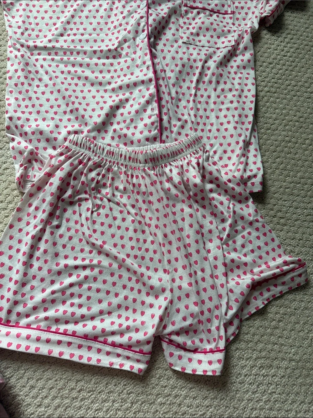Roller Rabbit look alike. Pink Heart-Print Short Pajama Set
